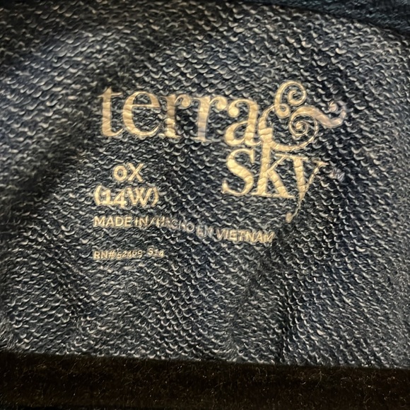 Terra & Sky blue pullover sweater, 0X - Picture 2 of 9